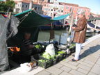 boat vegetable stand