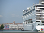 venice dwarfed by cruise
                              ship